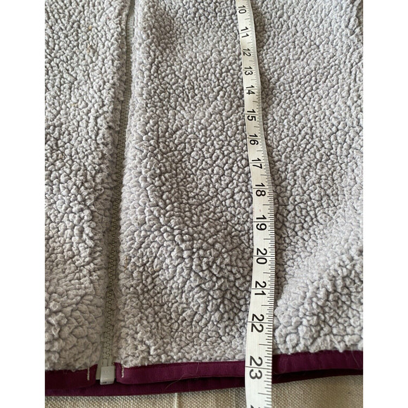 Columbia Fleece Jacket Womens Small Grey Maroon Trim Fuzzy Athletic Sweatshirt - Picture 12 of 14